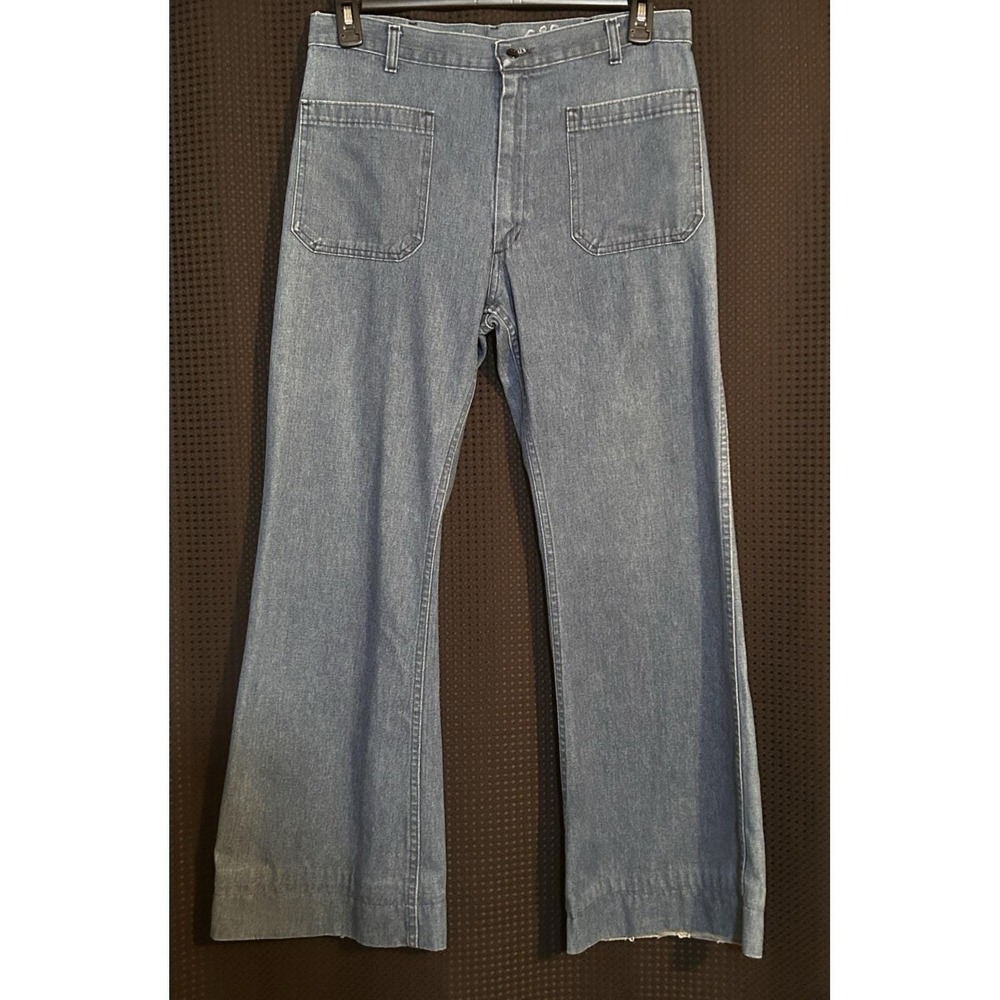 Vintage 80s Dungarees US Navy Issued Sailor Flared Jeans 31 x 31 1986